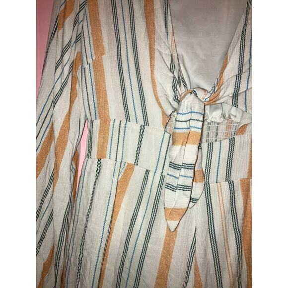 Altar'd State striped summer tie-front romper size small - Picture 3 of 6